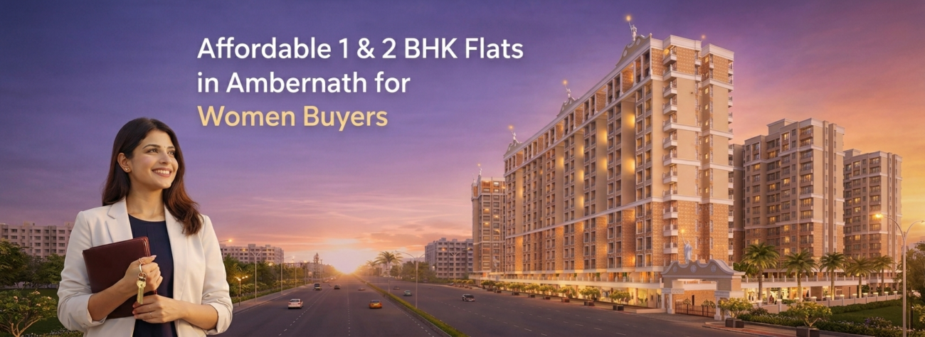 Modern residential building offering affordable flats in Ambernath for women