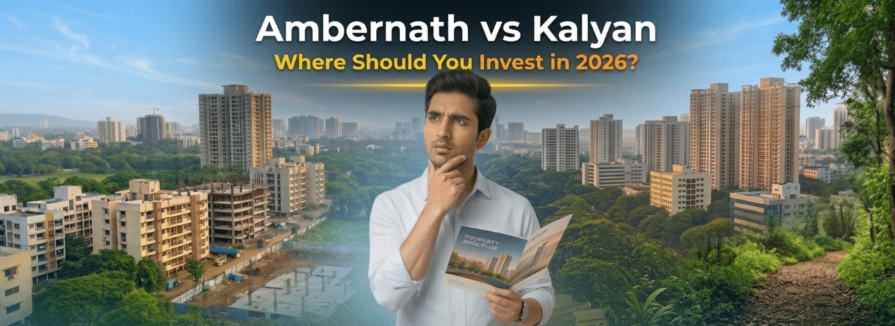 Man comparing Ambernath vs Kalyan for property investment 2026