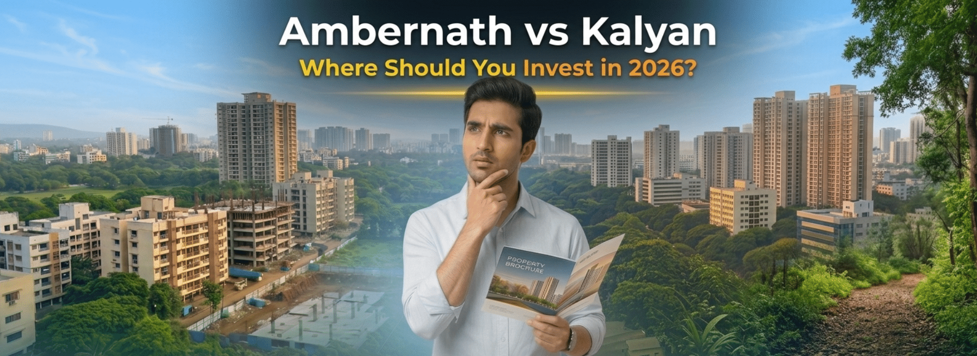 Man comparing Ambernath vs Kalyan for property investment 2026